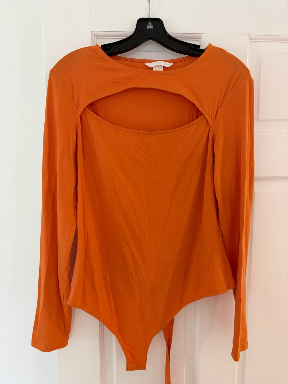 H&M Women's Long Sleeve Cutout Bodysuit - Orange